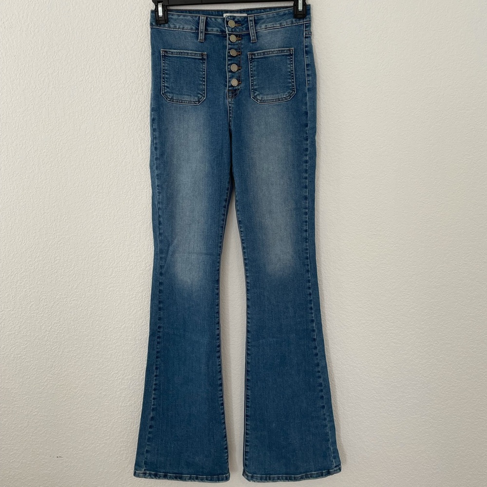 Just Black Denim Bell Bottoms with Button Fly, 28